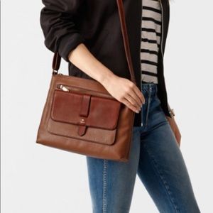 Fossil Kinley Leather Satchel Flash 